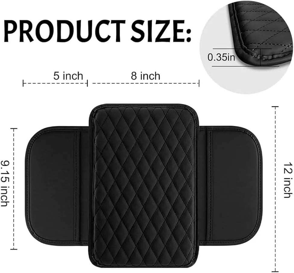Car Center Console Cover for Nissan Kicks 2016-2021, Leather Armrest Box Pad Comfort Waterproof Arm Rest Cushion with 2 Storage Bags Accessories,C