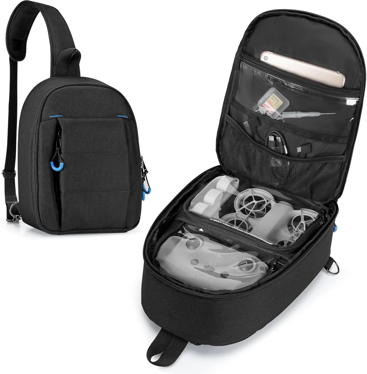 Carrying Case Compatible with DJI Neo Fly More Combo, Portable Drone Sling Bag for RC-N3 Remote Controller and Intelligent Flight Battery(Patent Design)