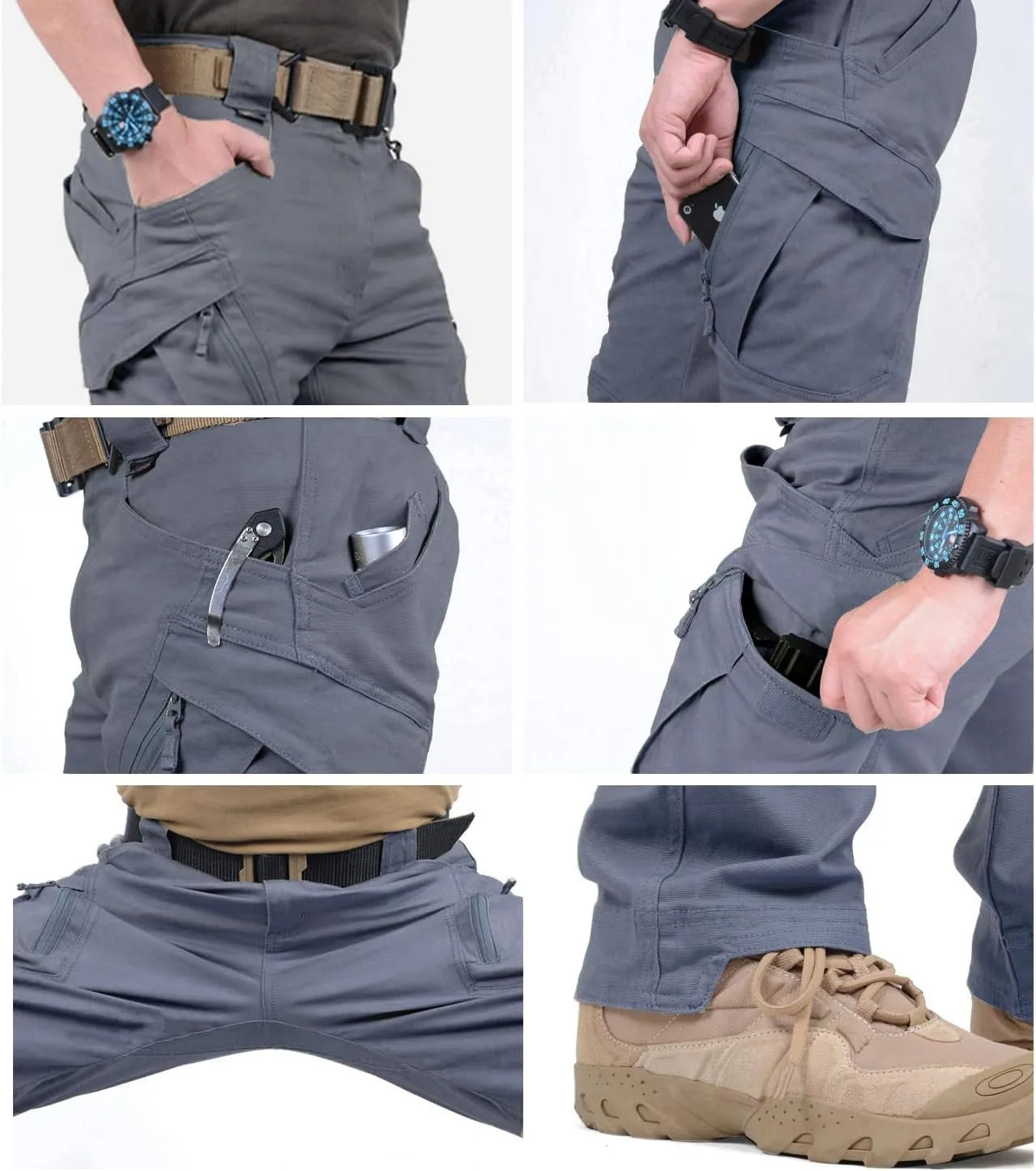 CARWORNIC Gear Men's Hiking Tactical Pants Lightweight Cotton Outdoor Military Combat Cargo Trousers