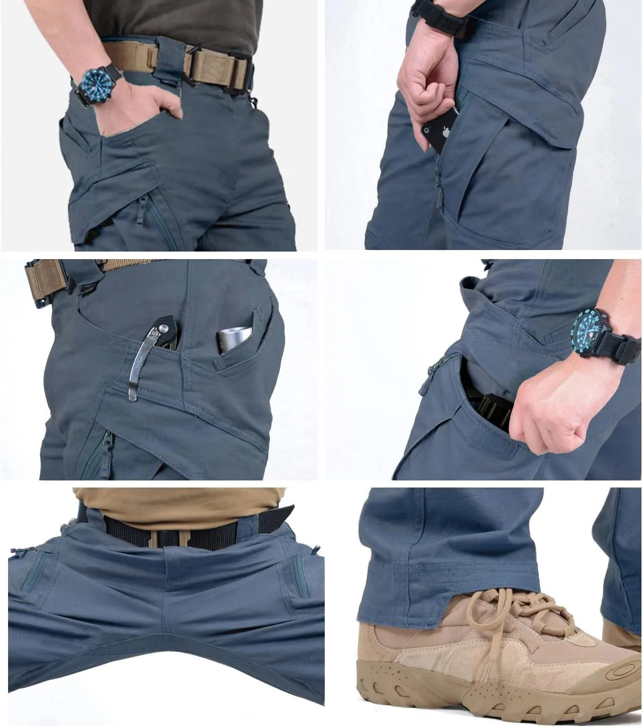 CARWORNIC Gear Men's Hiking Tactical Pants Lightweight Cotton Outdoor Military Combat Cargo Trousers