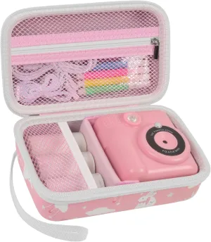 Case Compatible with ESOXOFFORE for Dylanto for Anchioo for WEEFUN for GKTZ for Amzelas for Mafiti Instant Print Camera for Kids, Film Camera Storage Holder Organizer Bag (Box Only)- Pink Rabbit