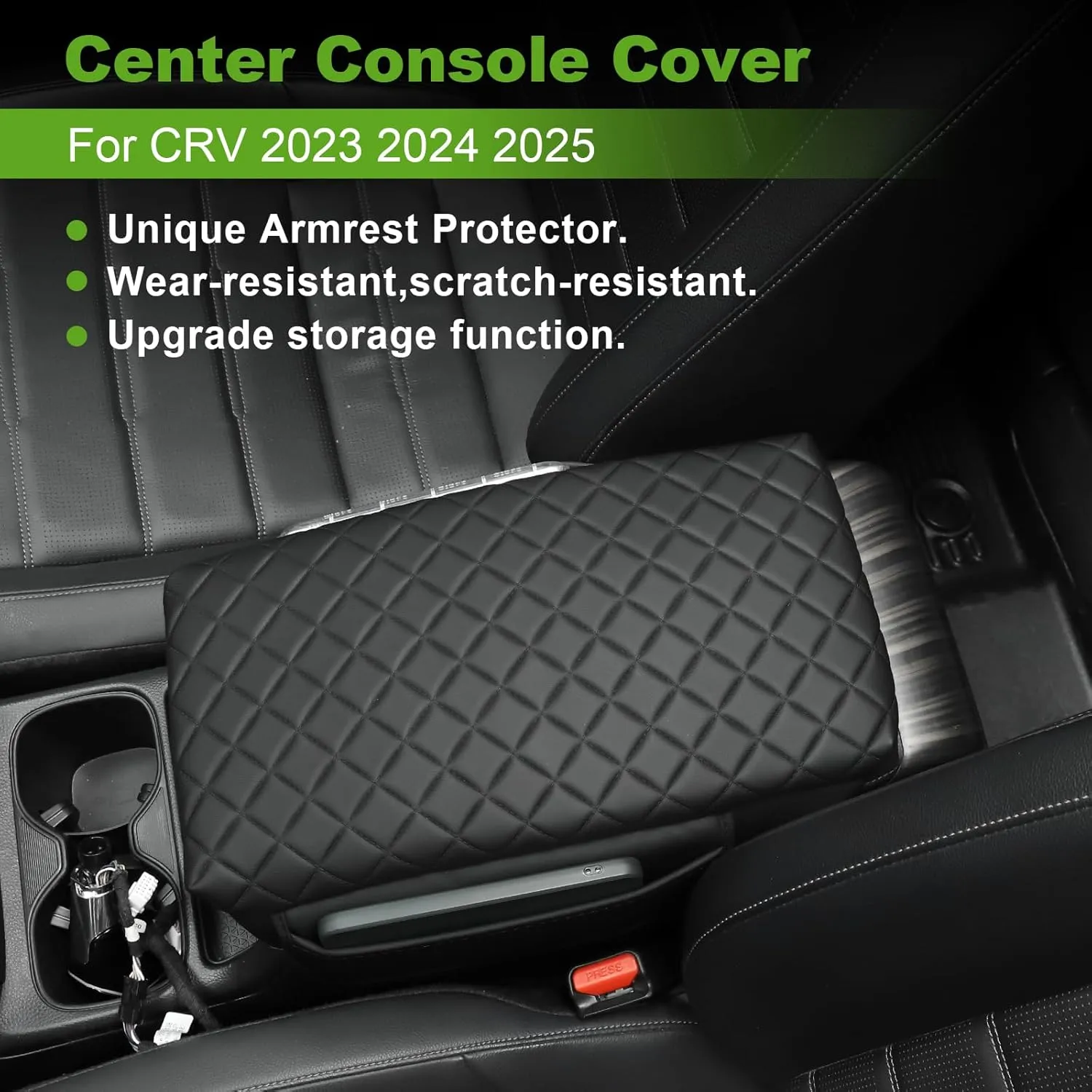 Center Console Cover for Honda CRV Console Cover Armrest Cover Arm Rest Cushion Padding with Pockets Accessories (2023-2025)