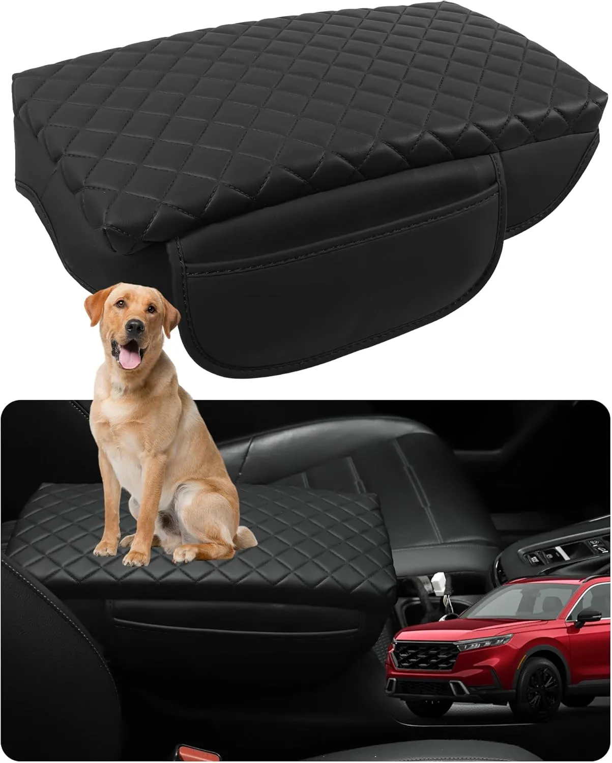 Center Console Cover for Honda CRV Console Cover Armrest Cover Arm Rest Cushion Padding with Pockets Accessories (2023-2025)