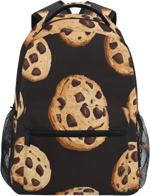 Chocolate Chip Cookies Pattern Boys Girls Kids School Backpacks Bookbag, School Bag Travel Backpack Daypack
