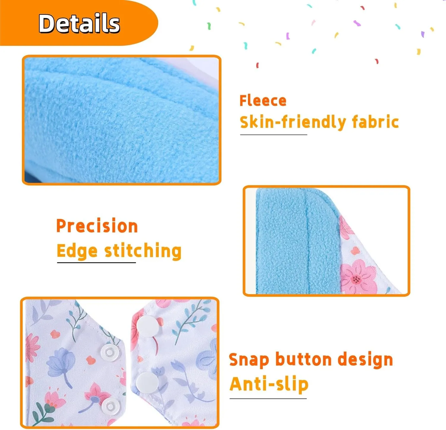 Cloth Menstrual Pads,Reusable Sanitary Pads,Washable Sanitary Pad with Wings,Women's Postpartum Cloth Pad,5pcs/Set,Pack of 4 1 Storage Bag,Suitable for Menstrual Period,Incontinence