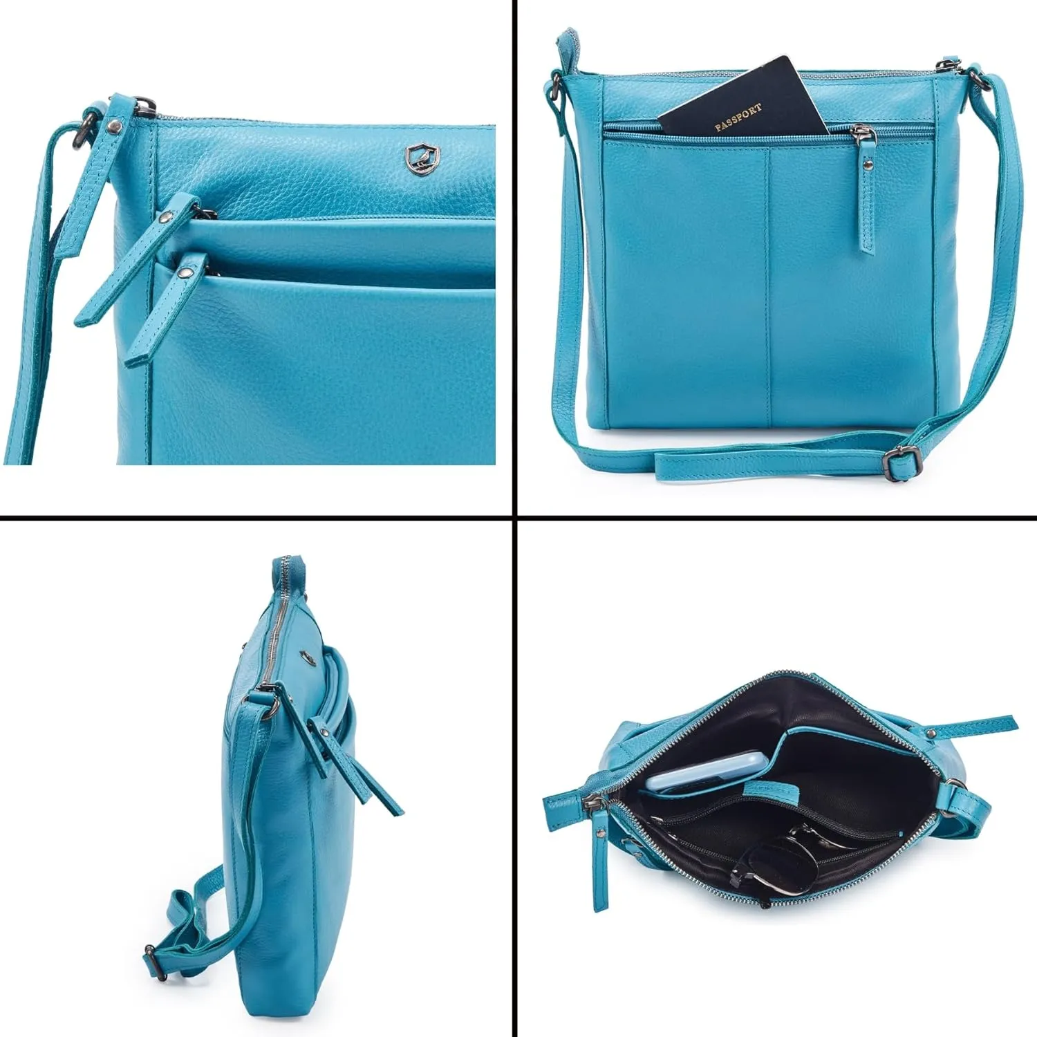 Crossbody Bag for Women Trendy Real Leather Purse Small Soft Pebbled Handbags Crossover Shoulder Pocketbook