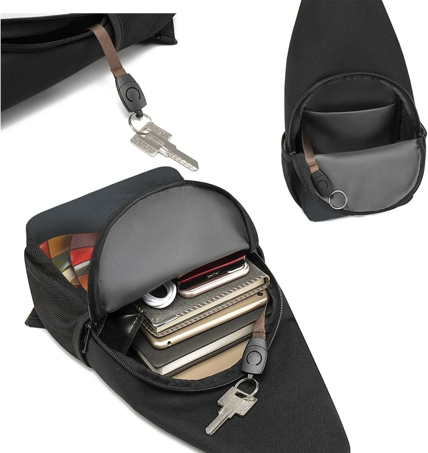 Crossbody Sling Backpack Sling Bag for Men Women Cross Chest Bag Shoulder Bag Colorful Bow Tie Travel Hiking Daypack