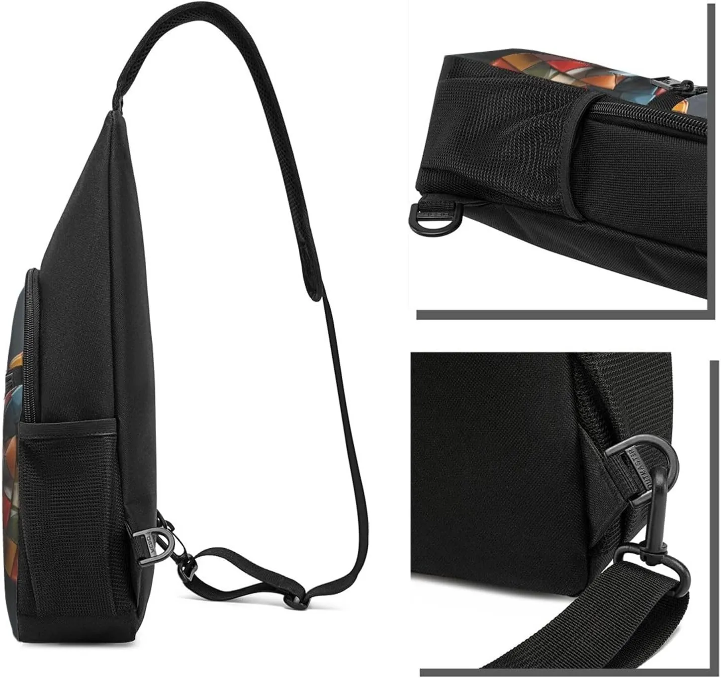 Crossbody Sling Backpack Sling Bag for Men Women Cross Chest Bag Shoulder Bag Colorful Bow Tie Travel Hiking Daypack