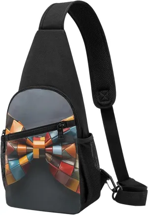 Crossbody Sling Backpack Sling Bag for Men Women Cross Chest Bag Shoulder Bag Colorful Bow Tie Travel Hiking Daypack