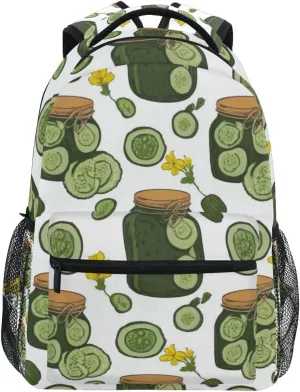 Cucumbers and Flowers Pattern Boys Girls Kids School Backpacks Bookbag, School Bag Travel Backpack Daypack