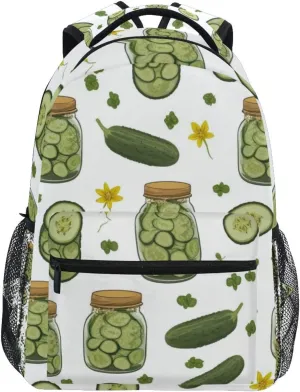 Cucumbers Flowers Pattern Boys Girls Kids School Backpacks Bookbag, School Bag Travel Backpack Daypack