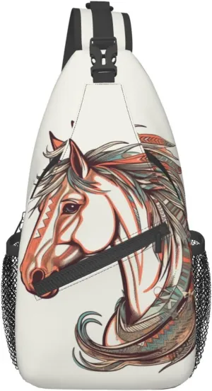 Cupid Arrow Love Horse Cross Chest Bag Crossbody Backpack for Women Men Sling Bag Travel Hiking Daypack