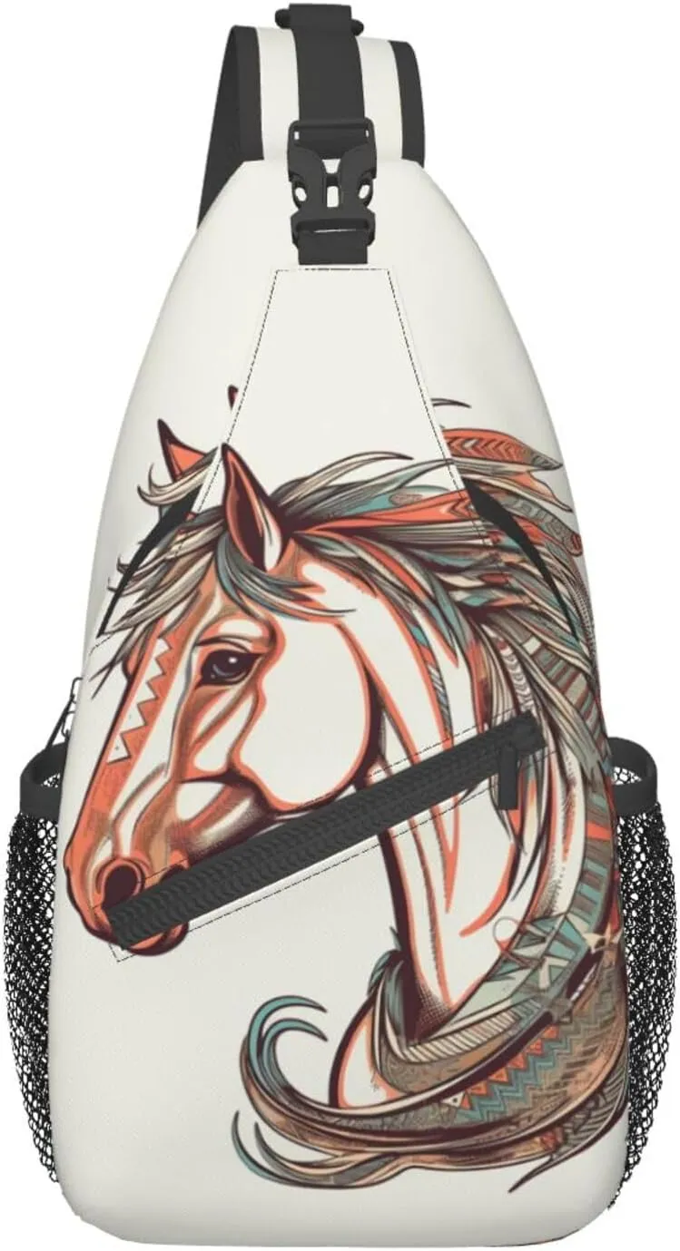 Cupid Arrow Love Horse Cross Chest Bag Crossbody Backpack for Women Men Sling Bag Travel Hiking Daypack