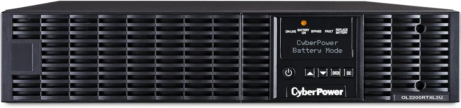 CyberPower OL2200RTXL2UN Smart App Online UPS System, 2200VA/1800W, 7 Outlets, 2U Rack/Tower, RMCARD205 Pre-Installed, EBM Option, UL Certified
