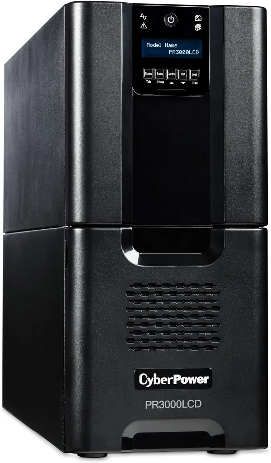CyberPower PR3000LCD Smart App Sinewave UPS System, 3000VA/2700W, 10 Outlets, AVR, Tower