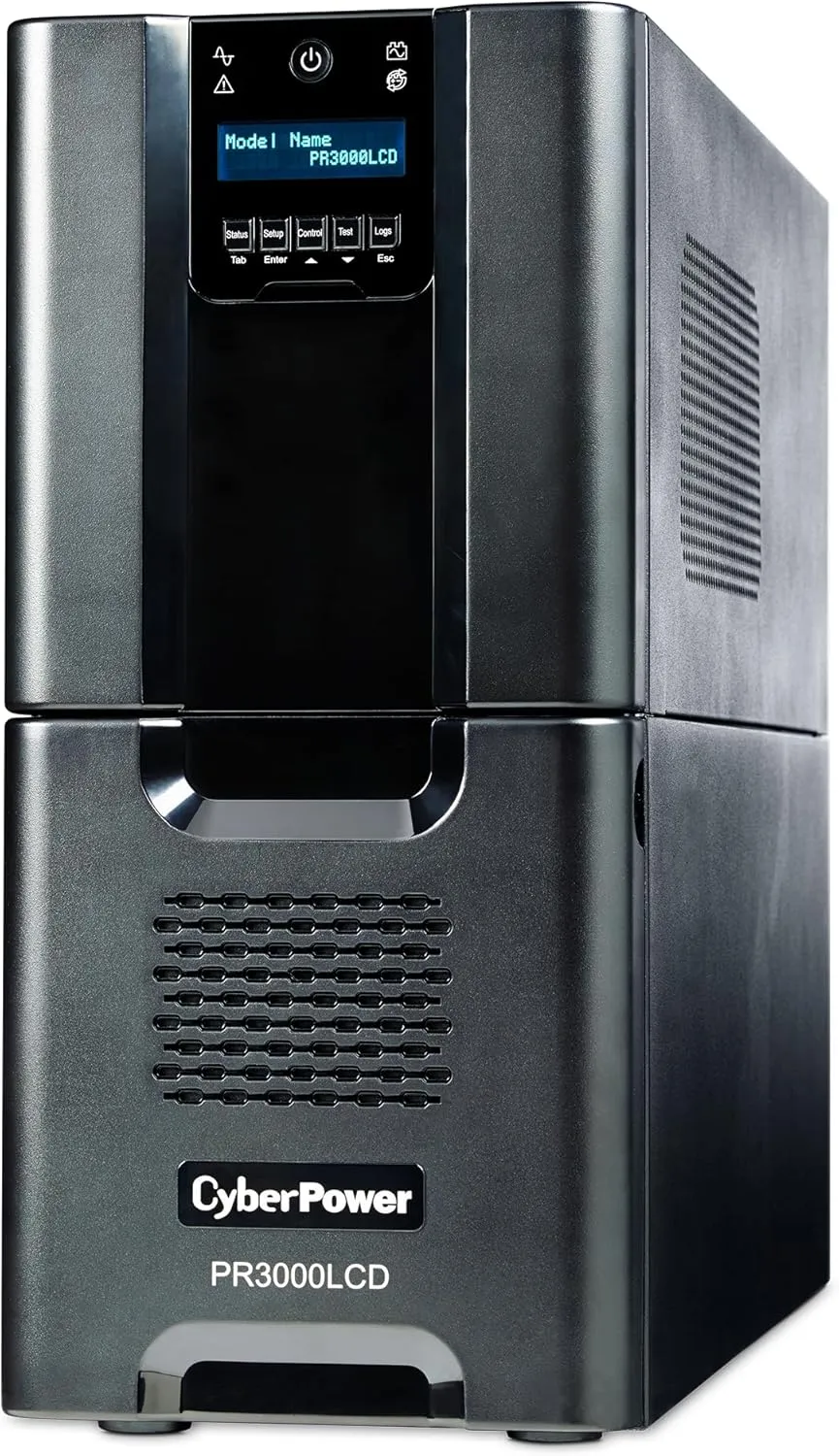 CyberPower PR3000LCD Smart App Sinewave UPS System, 3000VA/2700W, 10 Outlets, AVR, Tower