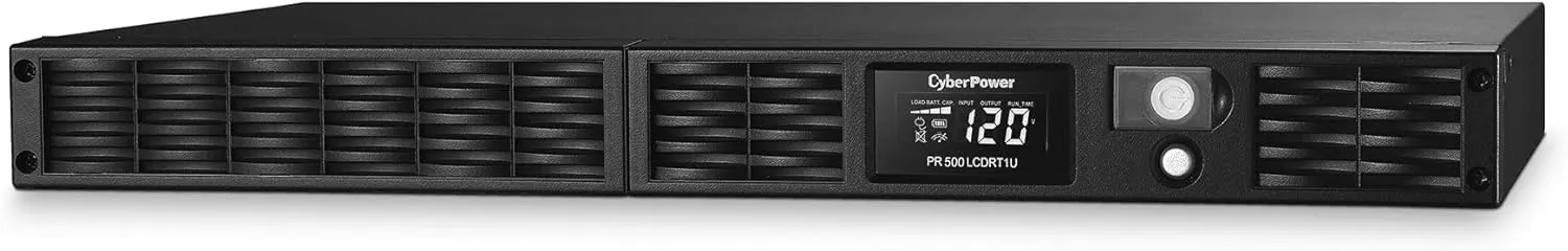 CyberPower PR500LCDRT1U Smart App Sinewave UPS System, 500VA/400W, 7 Outlets, AVR, 1U Rack/Tower