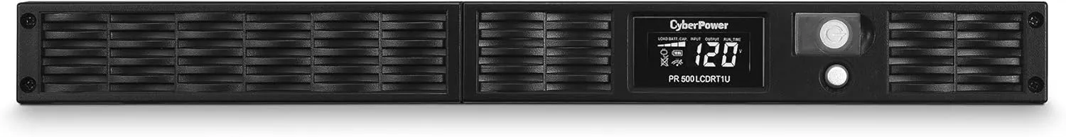 CyberPower PR500LCDRT1U Smart App Sinewave UPS System, 500VA/400W, 7 Outlets, AVR, 1U Rack/Tower