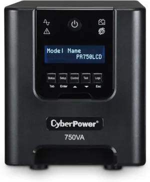 CyberPower PR750LCD Smart App Sinewave UPS System, 750VA/525W, 6 Outlets, AVR, Mini-Tower