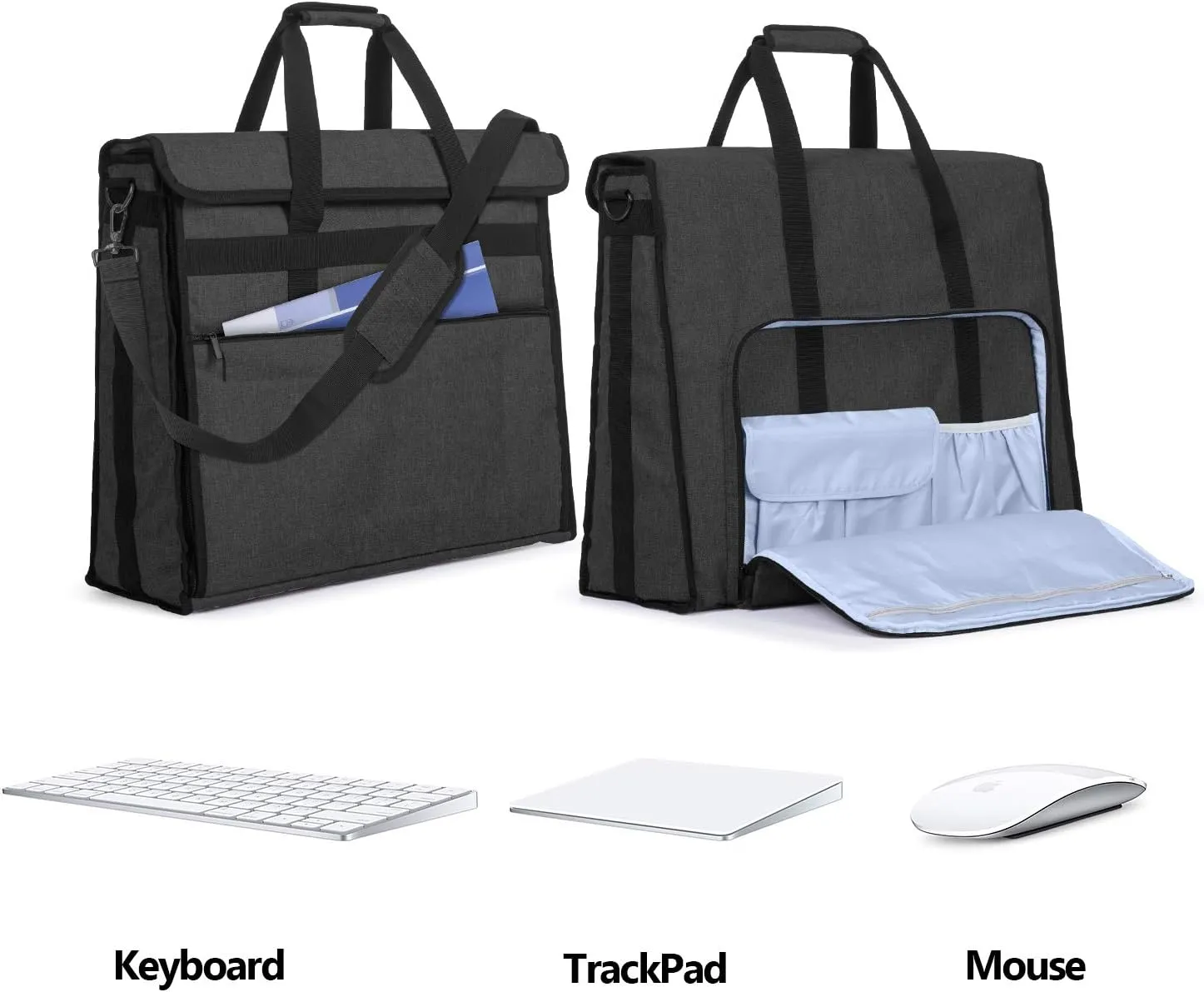 Damero Carrying Tote Bag Compatible with Apple 21.5" iMac Desktop Computer, Travel Storage Bag for iMac 21.5-inch and Other Accessories, Black