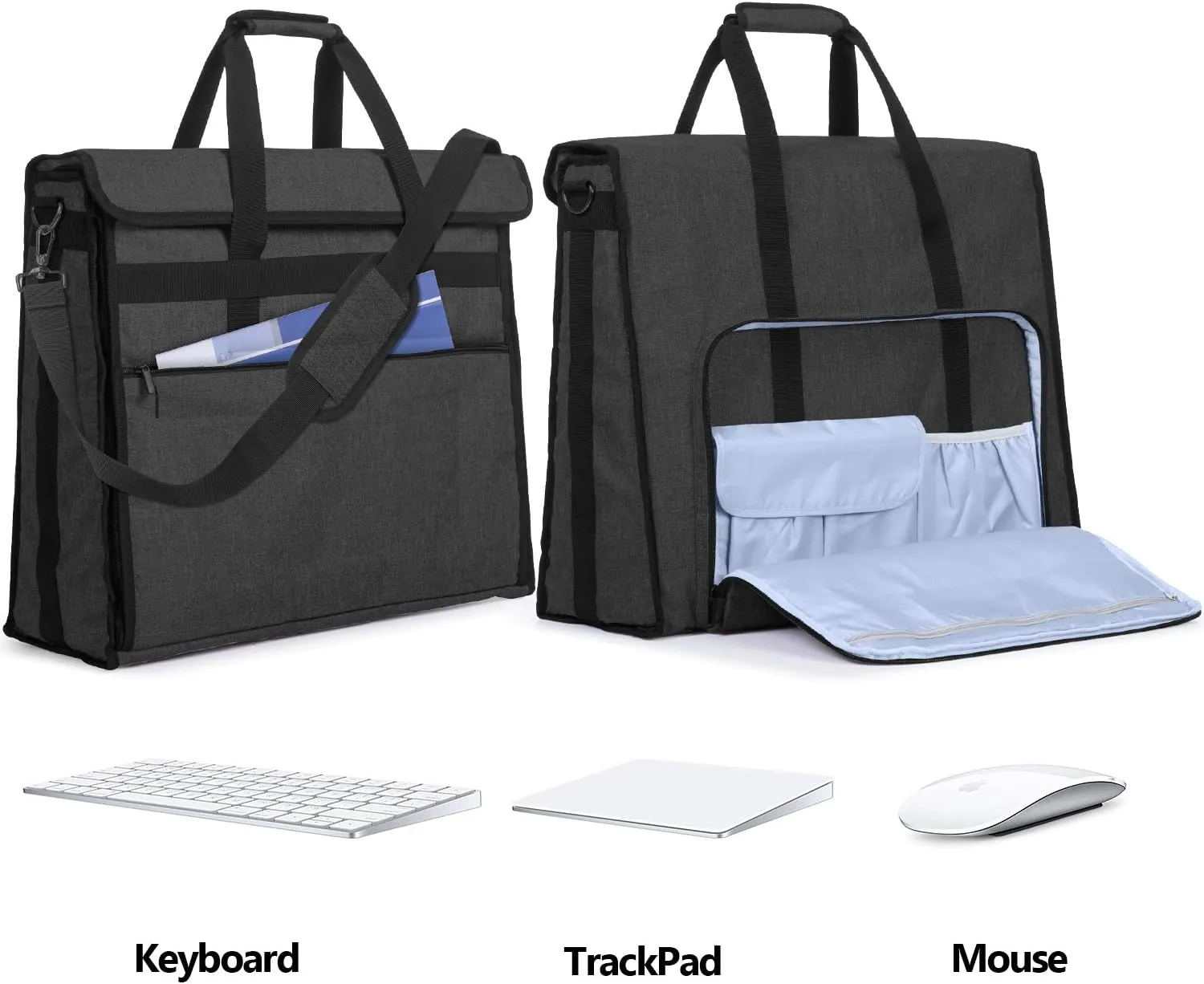 Damero Carrying Tote Bag Compatible with Apple 27" iMac Desktop Computer, Travel Storage Bag for iMac 27-inch and Other Accessories, Black
