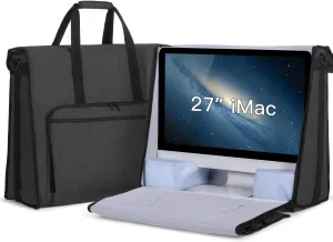Damero Carrying Tote Bag Compatible with Apple 27" iMac Desktop Computer, Travel Storage Bag for iMac 27-inch and Other Accessories, Black