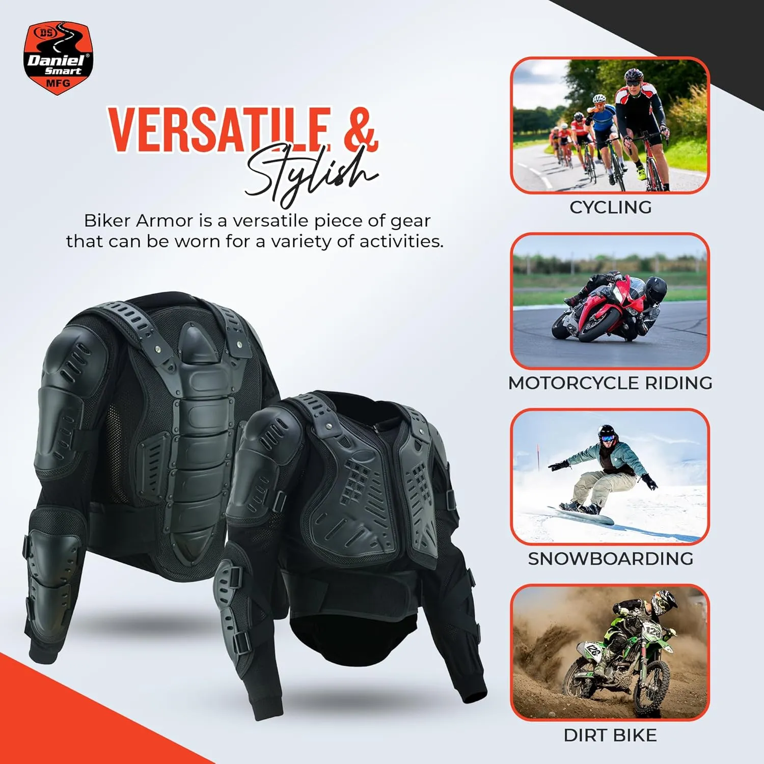 Daniel Smart Moto Body ArmorAdvanced Motorcycle Full Body Protective Gear Jacket for Maximum Protection and Comfort