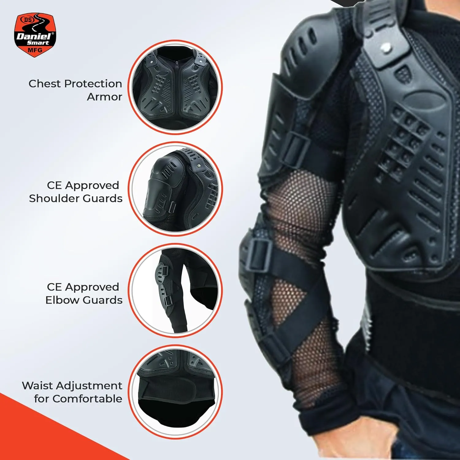 Daniel Smart Moto Body ArmorAdvanced Motorcycle Full Body Protective Gear Jacket for Maximum Protection and Comfort