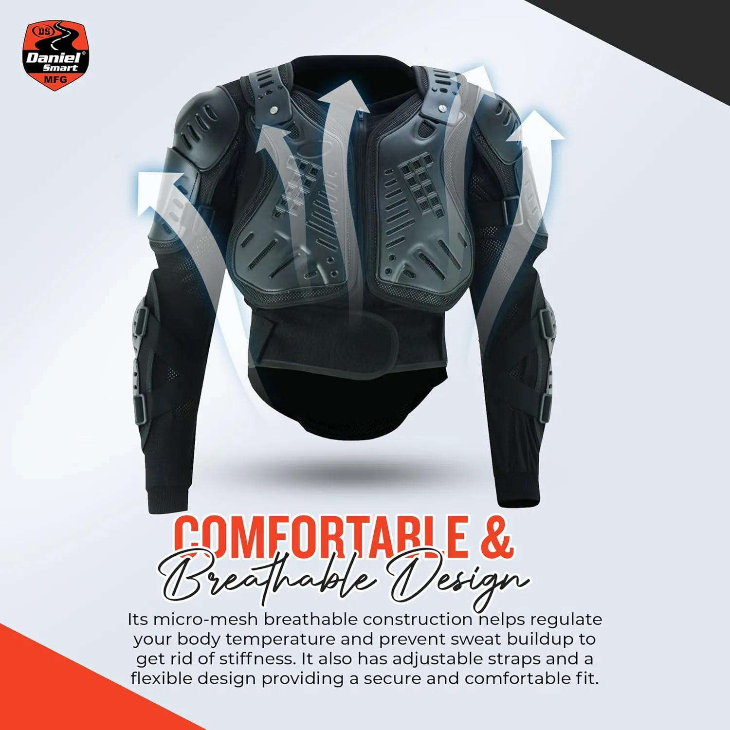 Daniel Smart Moto Body ArmorAdvanced Motorcycle Full Body Protective Gear Jacket for Maximum Protection and Comfort