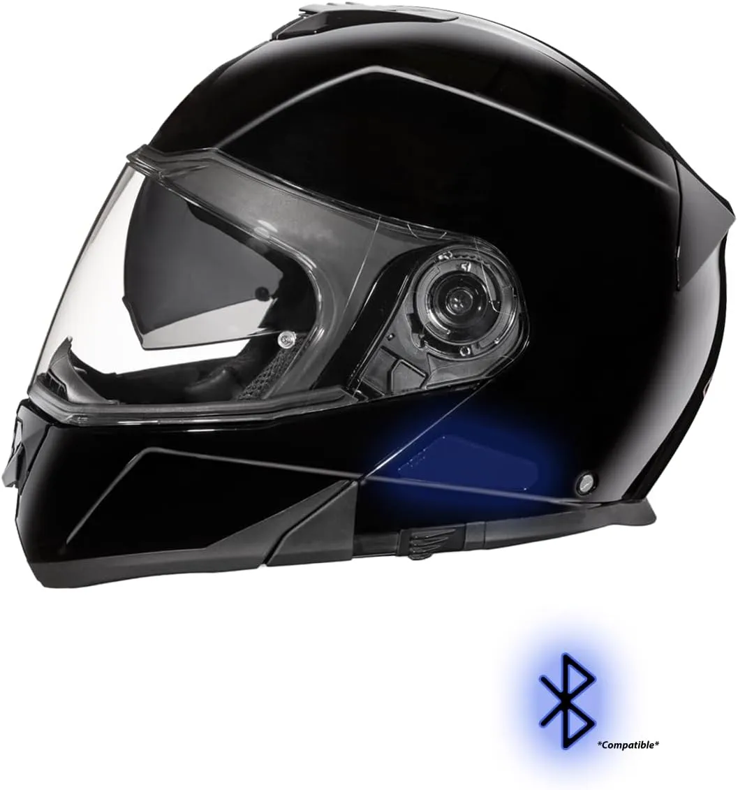 Daytona Helmets Glide Modular Motorcycle Helmet - DOT Approved Flip Up Motorcycle Helmet - Bluetooth Ready Full Face Motorcycle Helmet with Dual Visors for Men, Women & Youth