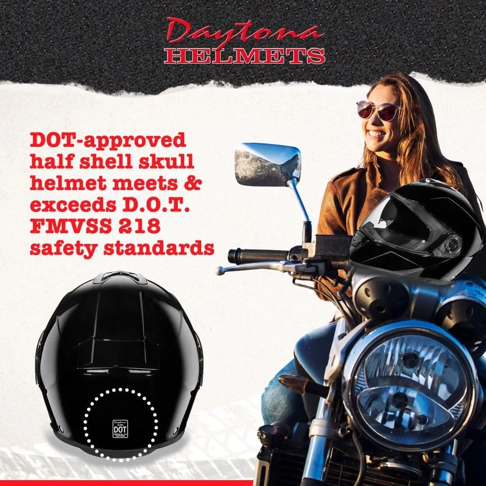 Daytona Helmets Glide Modular Motorcycle Helmet - DOT Approved Flip Up Motorcycle Helmet - Bluetooth Ready Full Face Motorcycle Helmet with Dual Visors for Men, Women & Youth
