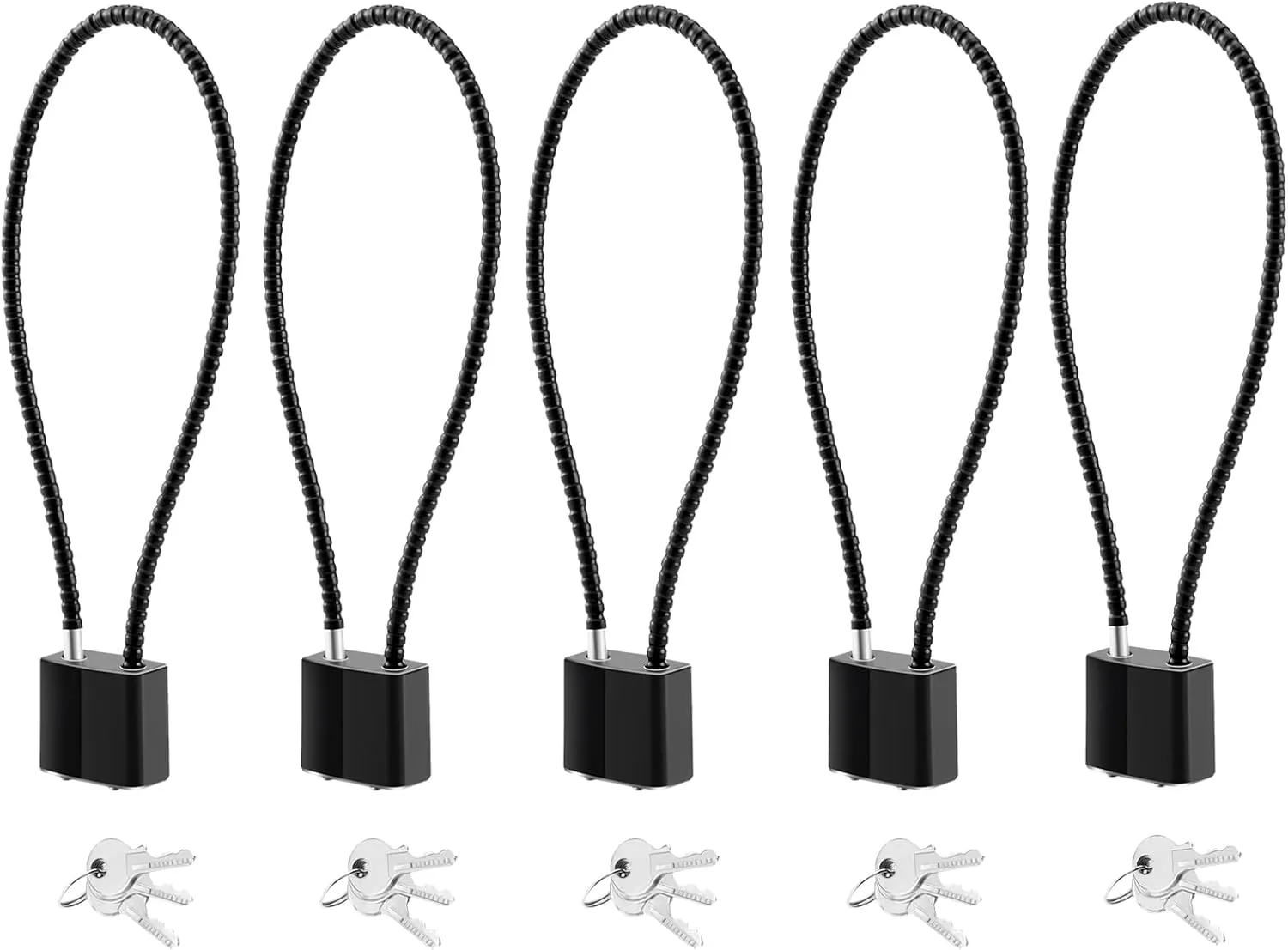 DELSWIN Cable Gun Locks with Keys - 15" Keyed Cable Gun Lock Heavy Duty Helmet Lock