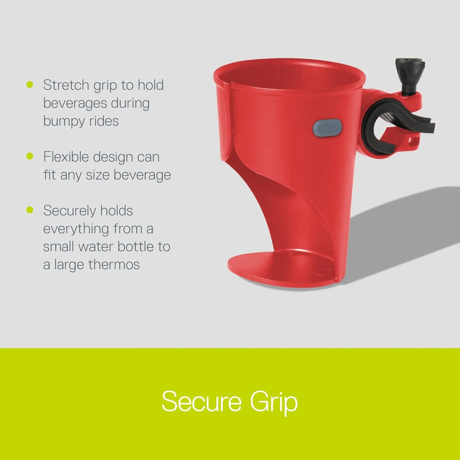 Delta Cycle Expanding Beverage Holder - Bike Cup Holder Handlebar Cruiser for Water Bottles, Coffee Cups and More - Integrated Rubber Pads for Secure Grip - Easy Installation, Durable Construction