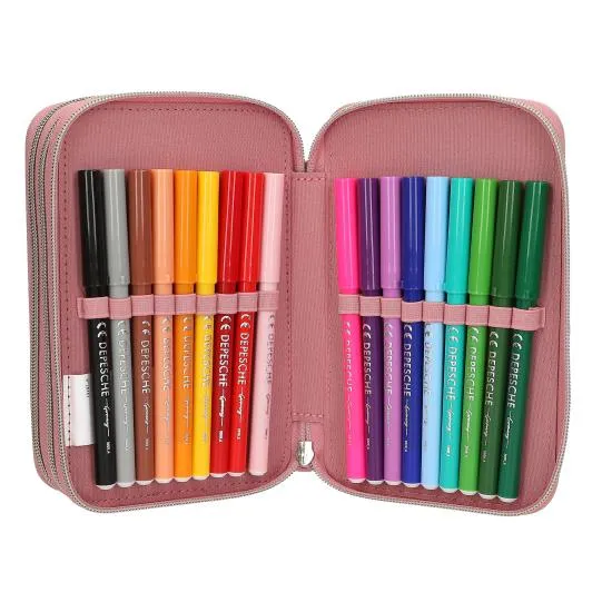 Depesche Miss Melody Triple Pencil Case Dusty Rose