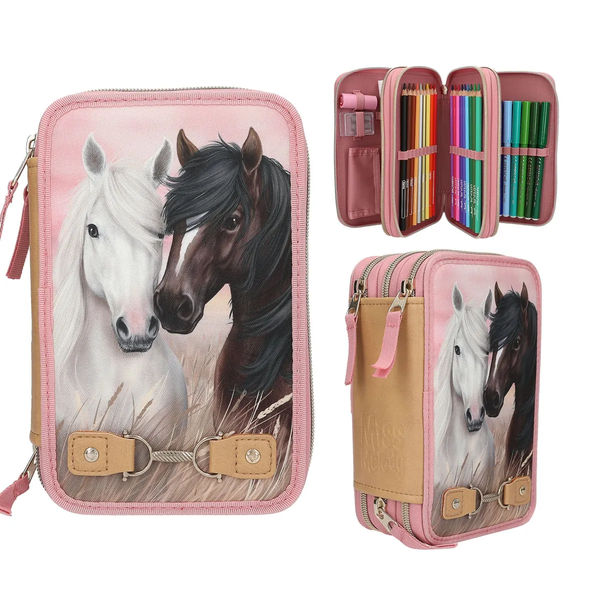 Depesche Miss Melody Triple Pencil Case Dusty Rose