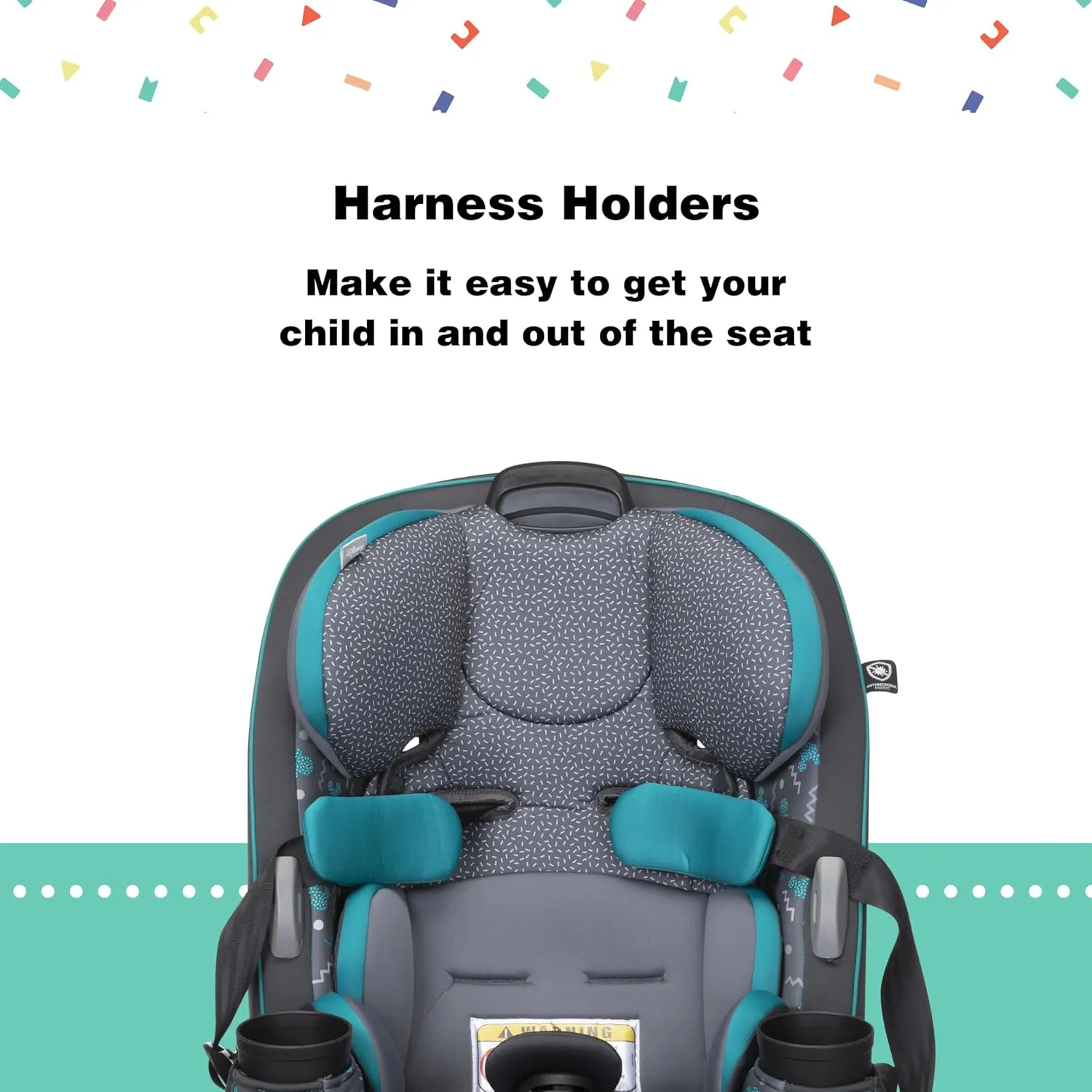 Disney Convertible Car Seat, Rear Facing 5-40 pounds, Forward Facing 30-65 pounds, Booster 40-100 lbs, Convert from Infant to Toddler, Mickey Sprinkle