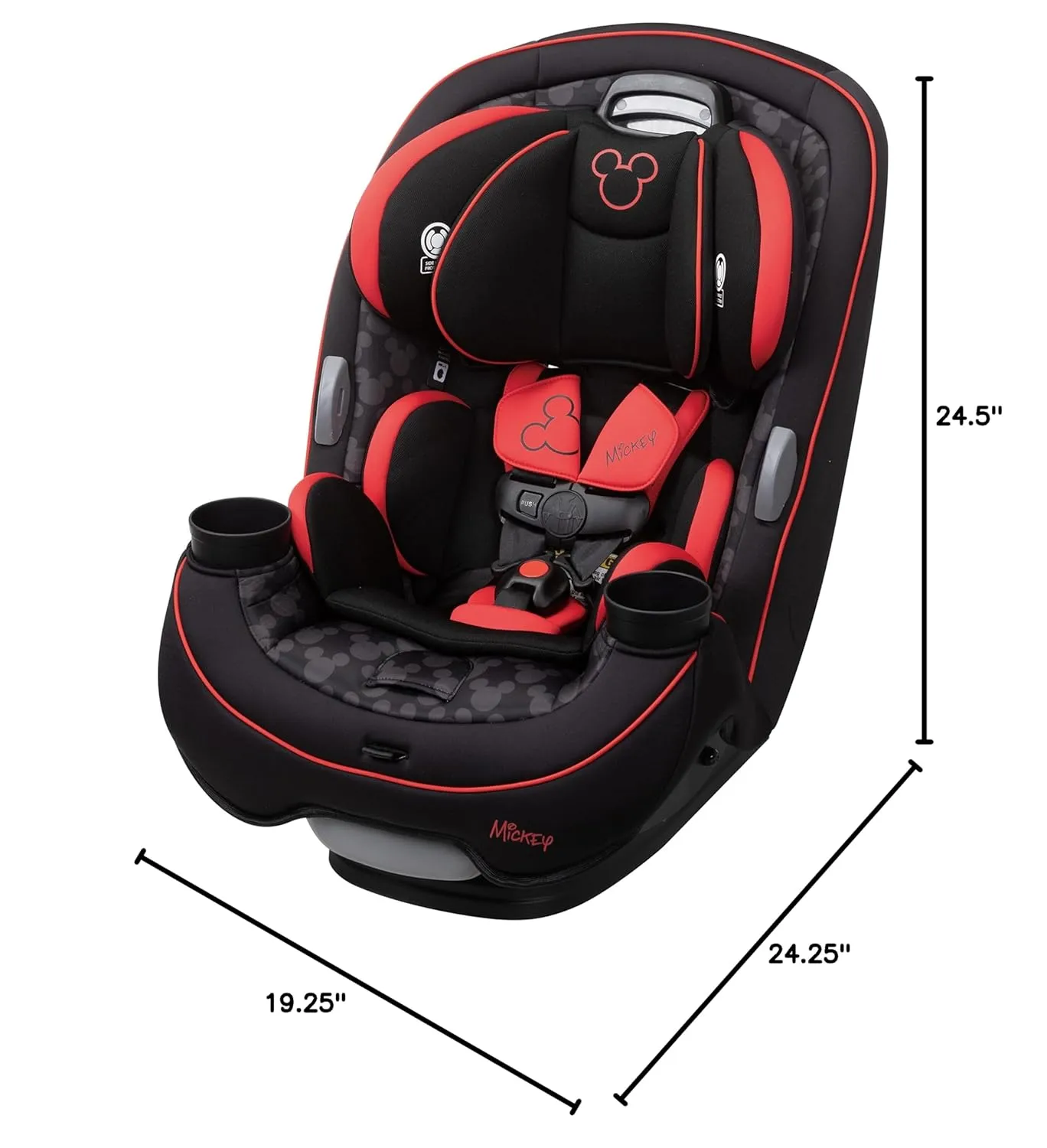Disney Convertible Car Seat, Rear Facing 5-40 pounds, Forward Facing 30-65 pounds, Booster 40-100 lbs, Convert From Infant to Toddler, Simply Mickey