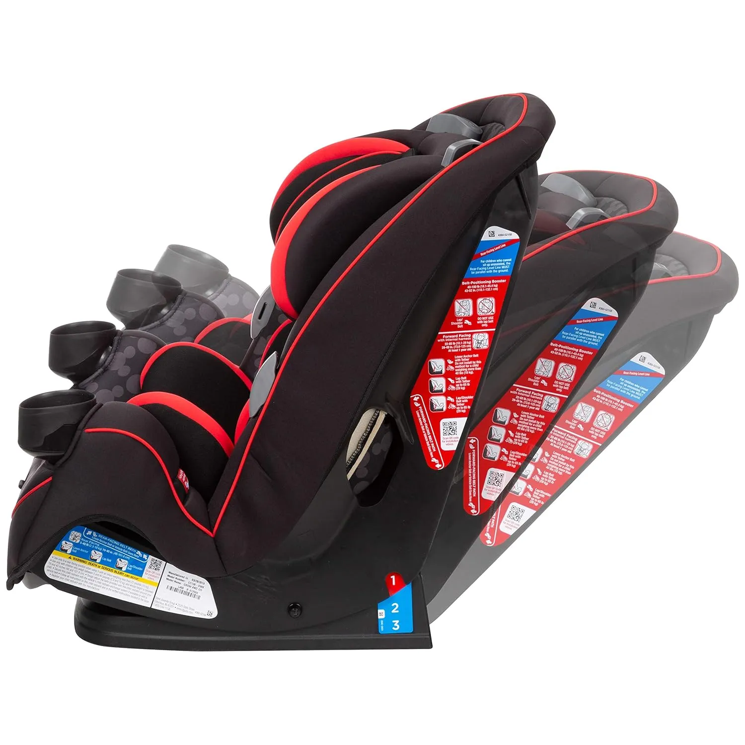 Disney Convertible Car Seat, Rear Facing 5-40 pounds, Forward Facing 30-65 pounds, Booster 40-100 lbs, Convert From Infant to Toddler, Simply Mickey