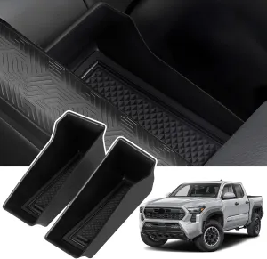 Door Side Storage Tray Organizer for 2024-2025 Toyota Tacoma Accessories, Front Door Handle Storage Box Insert Tray Organizer Grab Handle Pocket Container 2PCS