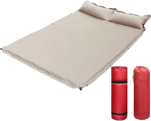 Double Sleeping Pad Self Inflating, Camping Mat, Comfort Sleeping Mat with Pillow, Pads Mats for Backpacking, Camping, Travel, Beach, Tents
