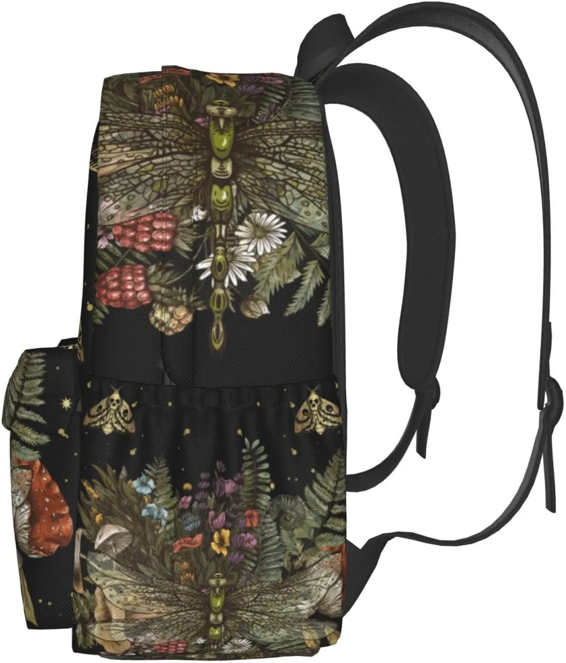 Dragonfly Of Crescent Moon Forest Witchcraft Stylish Backpack With Adjustable Padded Shoulder Straps Daypacks For Girls College Travel