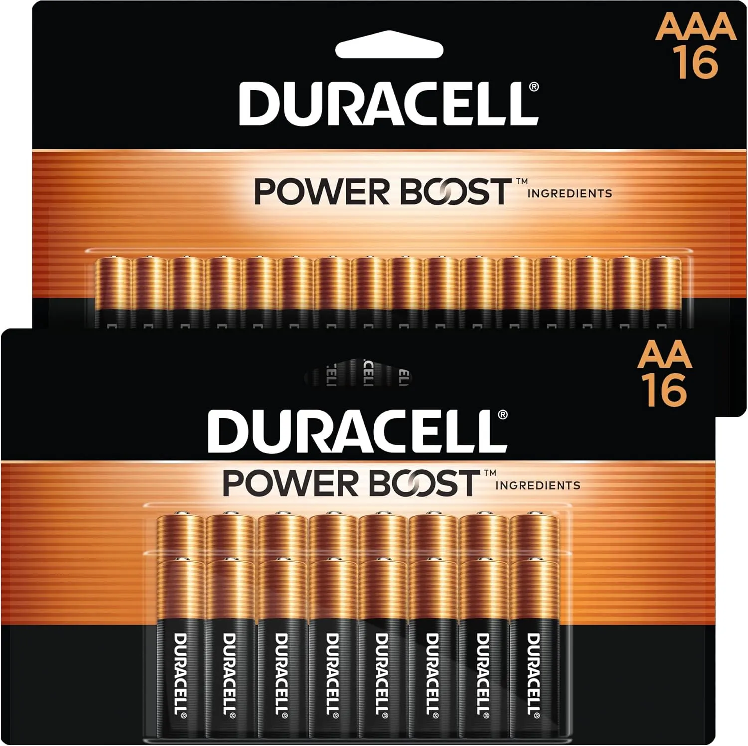 Duracell Coppertop AA   AAA Batteries Combo Pack with Power Boost Ingredients, 16 Count Double A & Triple A Battery with Long-Lasting Power, Alkaline Battery - 32 Count Total