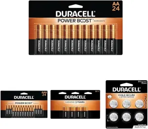 DURACELL Coppertop Battery Variety Pack, 58 Count, AA (24), AAA (24), 9V (4), CR2032 (6), Long-Lasting Alkaline & Lithium Batteries for Home, Emergency, & Everyday