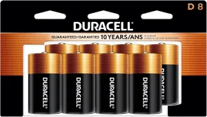 Duracell Coppertop D Batteries, 8 Count Pack, D Battery with Long-lasting Power, All-Purpose Alkaline D Battery for Household and Office Devices
