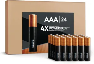 Duracell Optimum AAA Batteries with 4x Power Boost Ingredients, 24 Count (Pack of 1). Re-closable pack for quick, easy access and organized storage. Triple A Battery with Long-Lasting Power