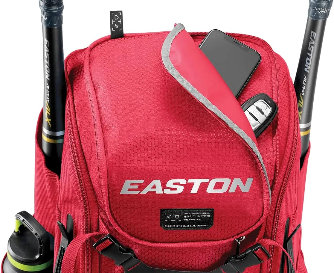 Easton Walk-off NX Backpack Equipment Bag | Adult | Baseball & Fastpitch Softball | Team Logo Panel | Multiple Colors