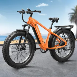 Electric Bike for Adults with 960W(Peak), 26" Fat Tire Electric Mountain Bike，48V 15AH Removable Battery Ebike, 28MPH Aluminum Frame E Bike with Rear Storage Shelf