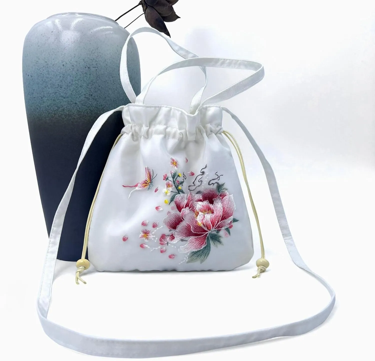 Embroidery Evening Bag Women Handbag Hobo Tote Shoulder Bag Casual Crossbody Bag Gift for Women (Yellow)