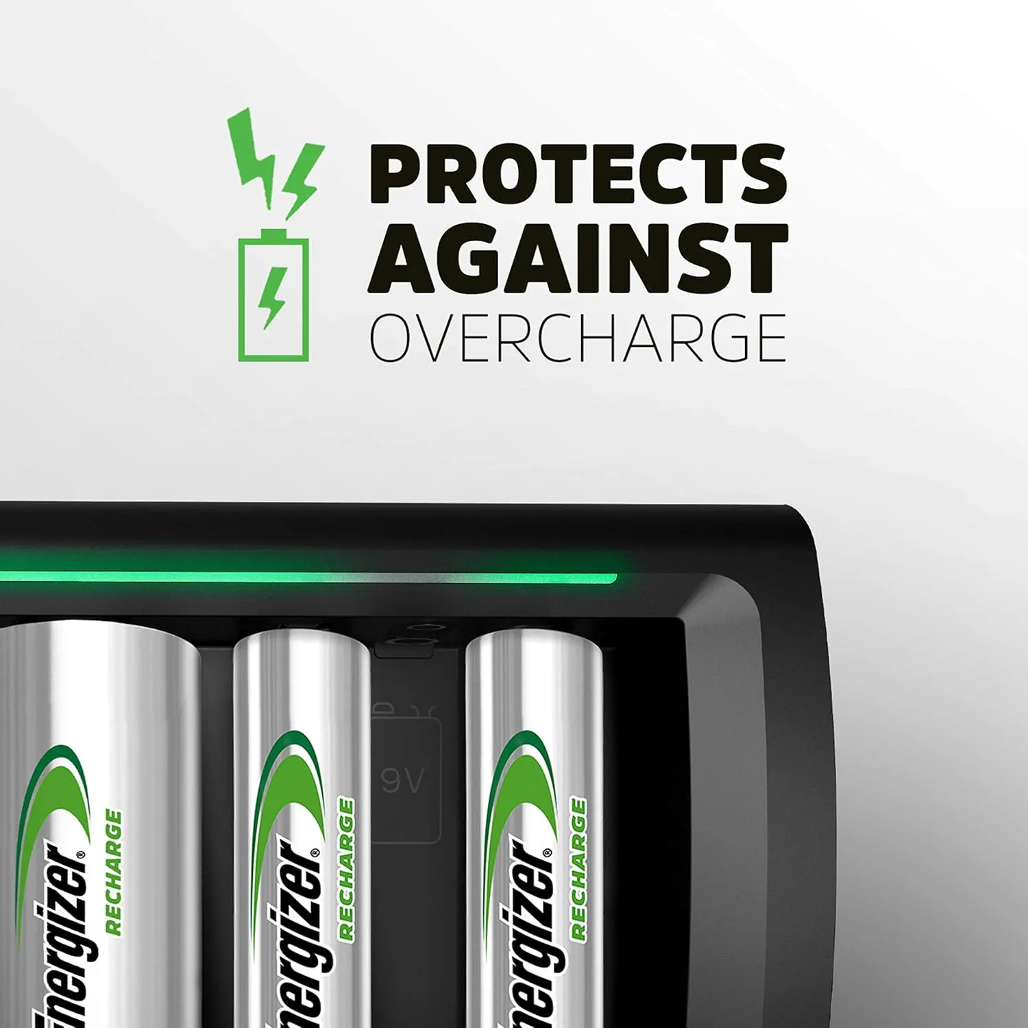 Energizer Recharge Universal Charger for NiMH Rechargeable AA, AAA, C, D, and 9V Batteries
