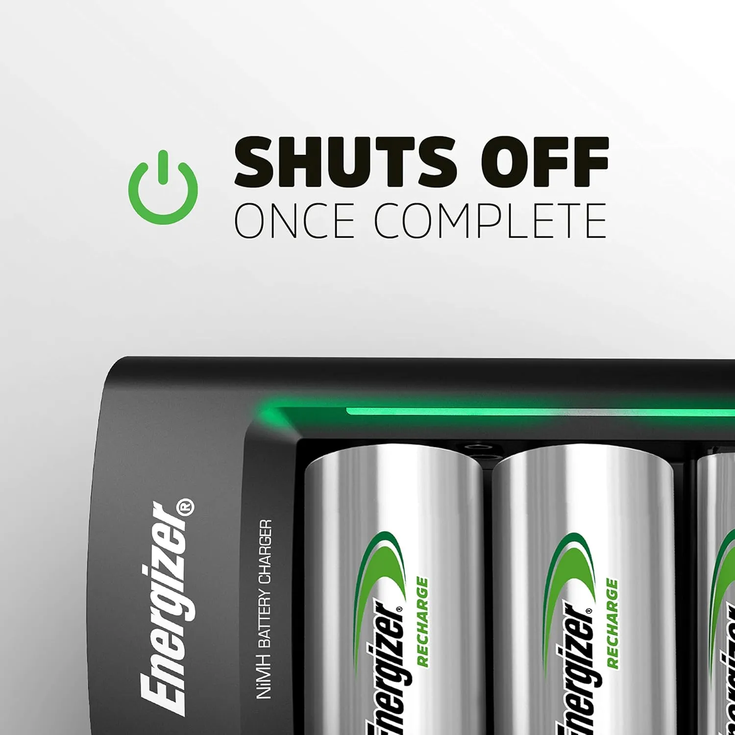 Energizer Recharge Universal Charger for NiMH Rechargeable AA, AAA, C, D, and 9V Batteries